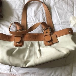 Coach bag. Authentic. White with some minor wear.